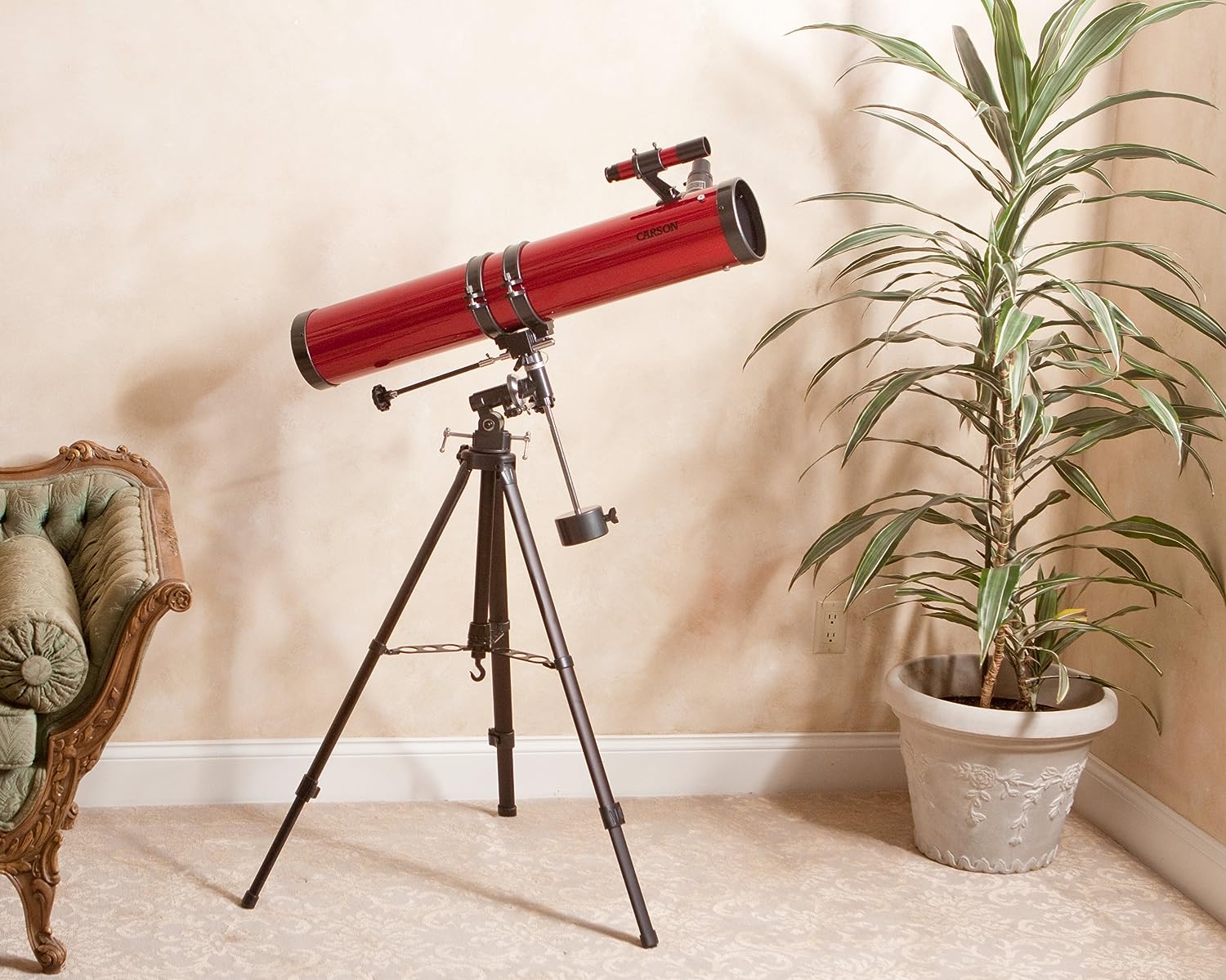 Carson Red Planet 45-100x114mm Newtonian Reflector Telescope (RP-300) , Red