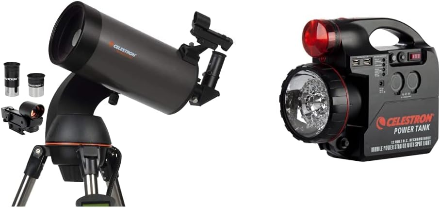 Celestron - NexStar 127SLT Computerized Telescope - Compact and Portable - Maksutov-Cassegrain Optical Design - SkyAlign Technology - Computerized Hand Control - 127mm Aperture  PowerTank, 12v 7Ah