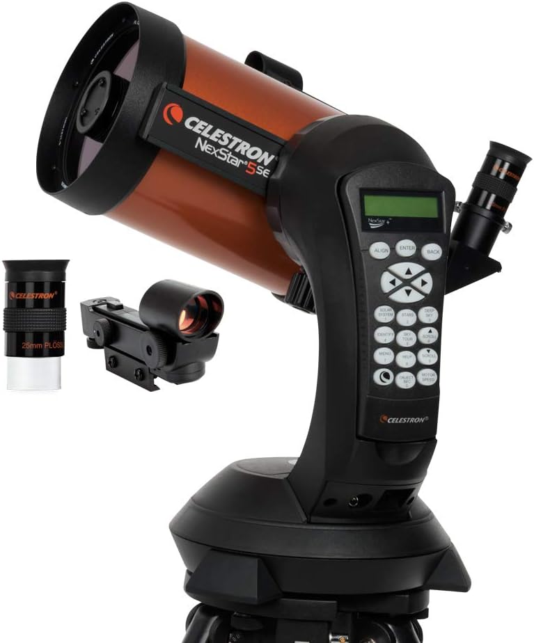 Celestron - NexStar 5SE Telescope - Computerized Telescope for Beginners and Advanced Users - Fully-Automated GoTo Mount - SkyAlign Technology - 40,000+Celestial Objects - 5-Inch Primary Mirror,Orange