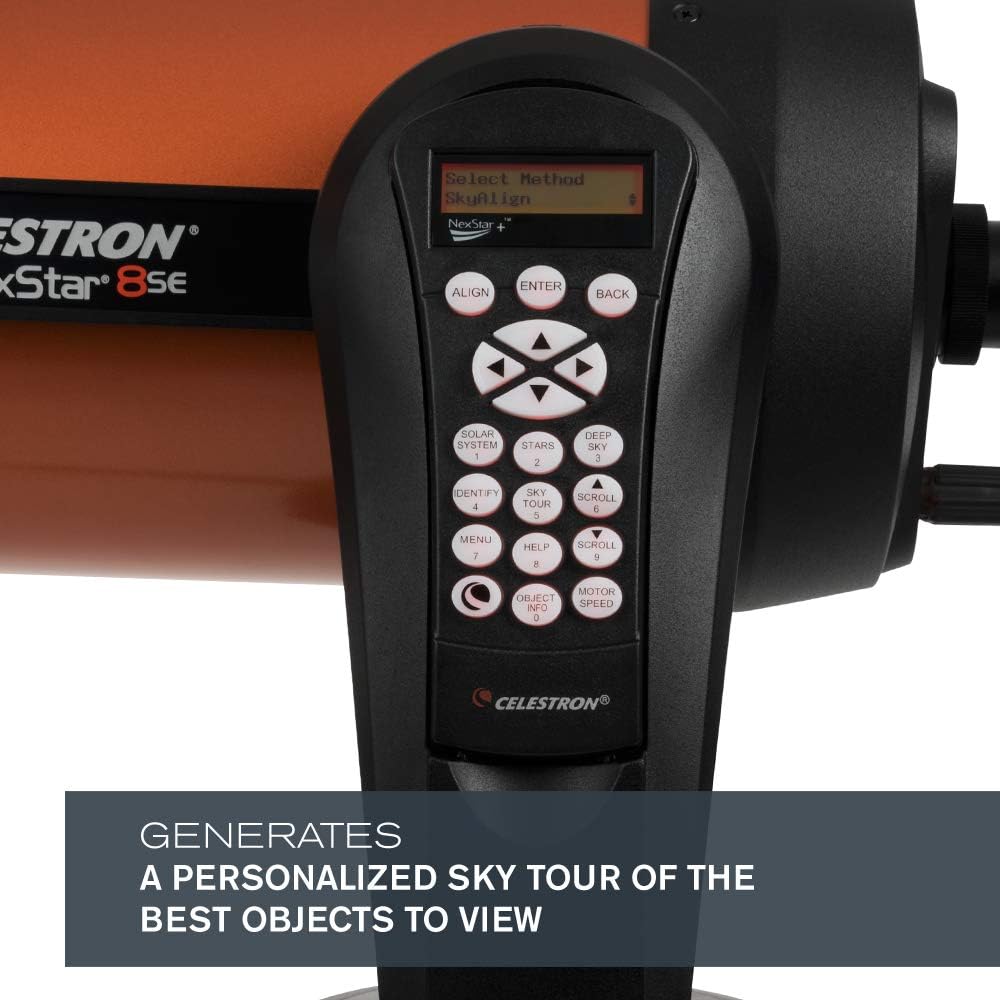 Celestron - NexStar 8SE Telescope - Computerized Telescope for Beginners and Advanced Users - Fully-Automated GoTo Mount - SkyAlign Technology - 40,000+ Celestial Objects - 8-Inch Primary Mirror