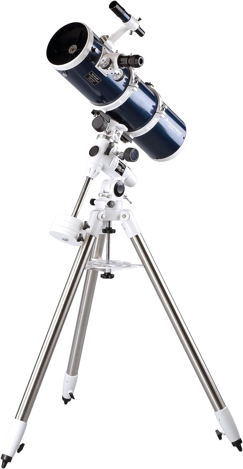 Celestron – Omni XLT 150 Newtonian Reflector Telescope – Hand-Figured Refractor with XLT Optical Coatings – Manual German Equatorial EQ Mount with Setting Circles and Slow Motion Control – Includes Accessories