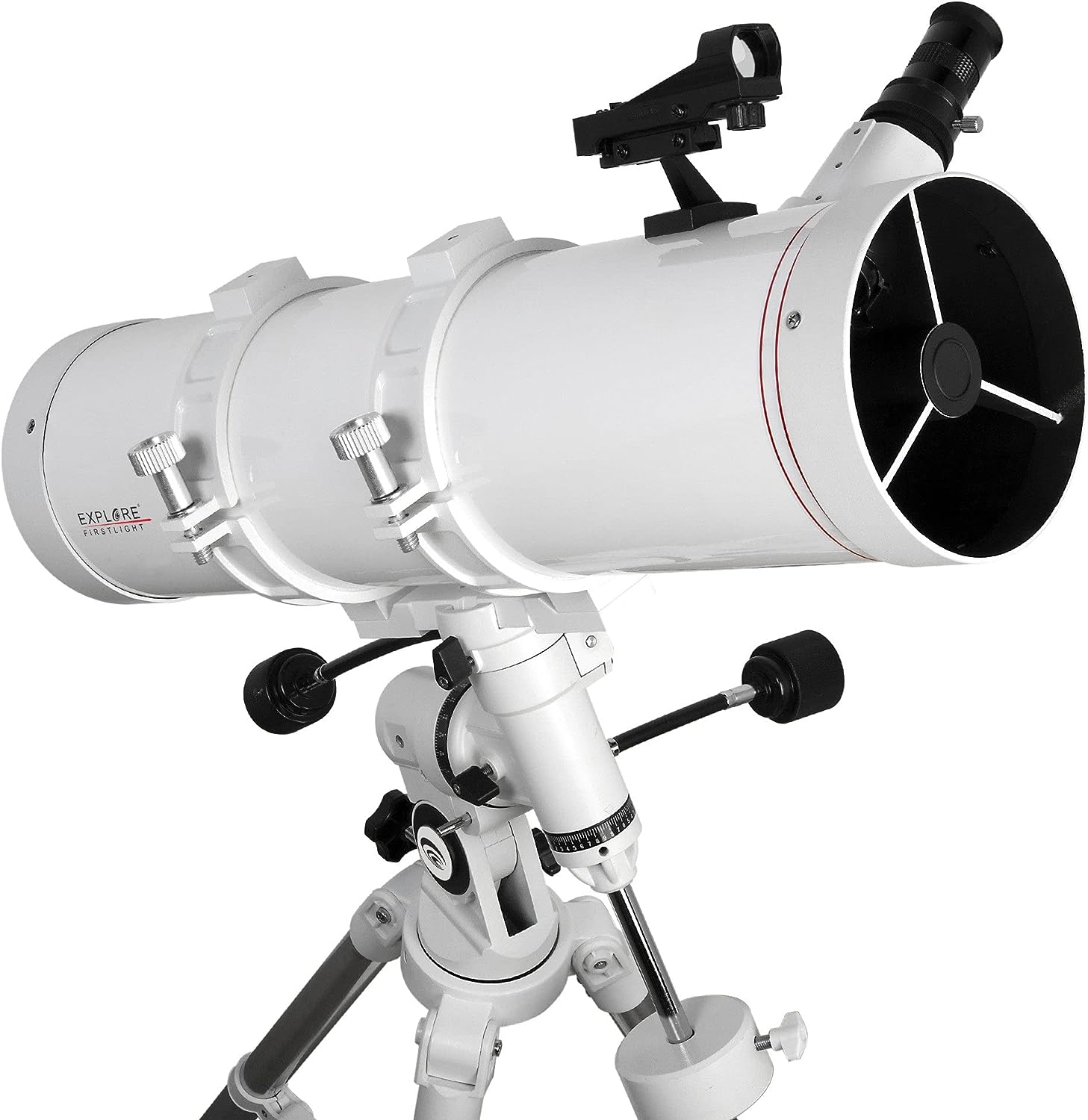 Explore FirstLight 130mm Newtonian Reflector Telescope with Equatorial Mount for Adult Astronomy