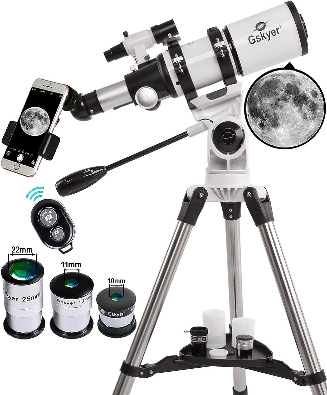 Gskyer Telescope, Telescopes for Adults, 80mm AZ Space Astronomical Refractor Telescope Kids, Adults Astronomy, German Technology Scope