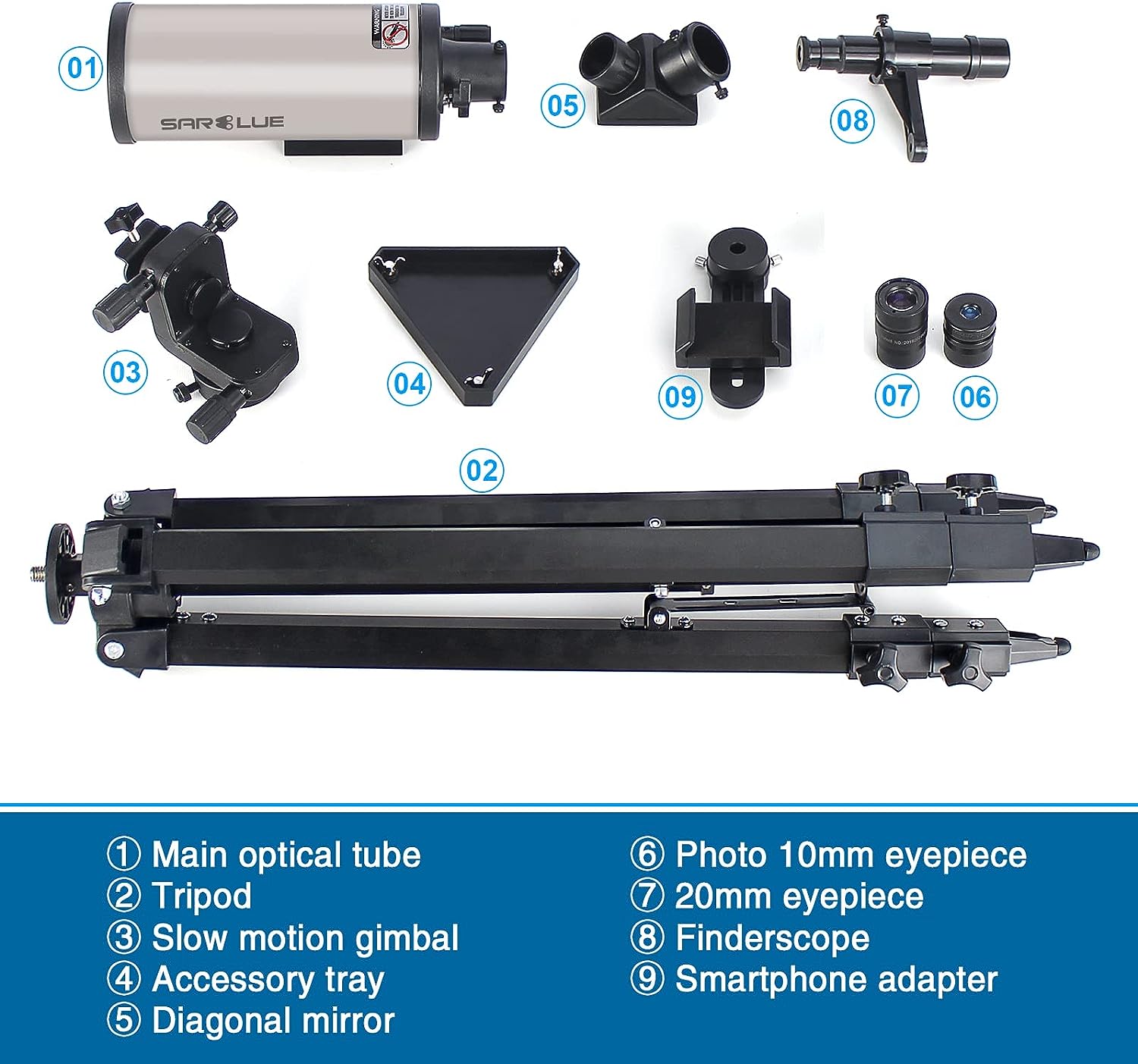 Maksutov-Cassegrain Telescope, Mak70 Telescopes for Adults Kids 1000mm Focal Length 70mm Objective Lens, Beginners Astronomy Telescope with Slow Motion Gimbal Tripod