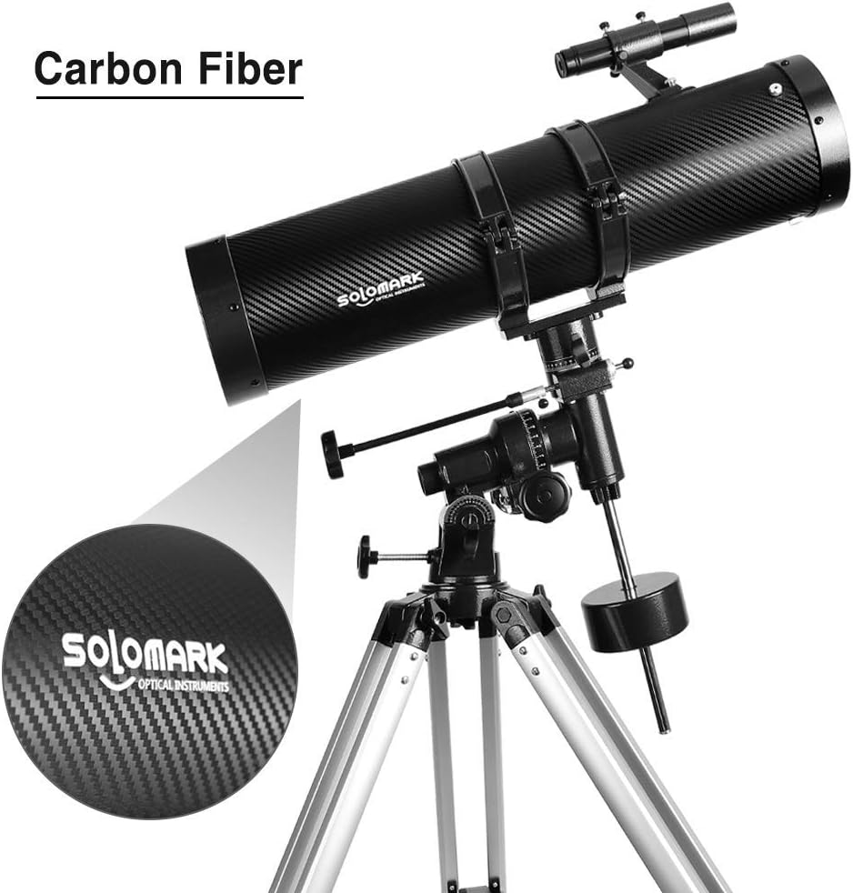 Telescope 130EQ Newtonian Reflector Telescopes for Adults, Professional Telescopes for Adults Astronomy, Comes with 1.5X Barlow Lens Smartphone Adapter  13% T Moon Filter