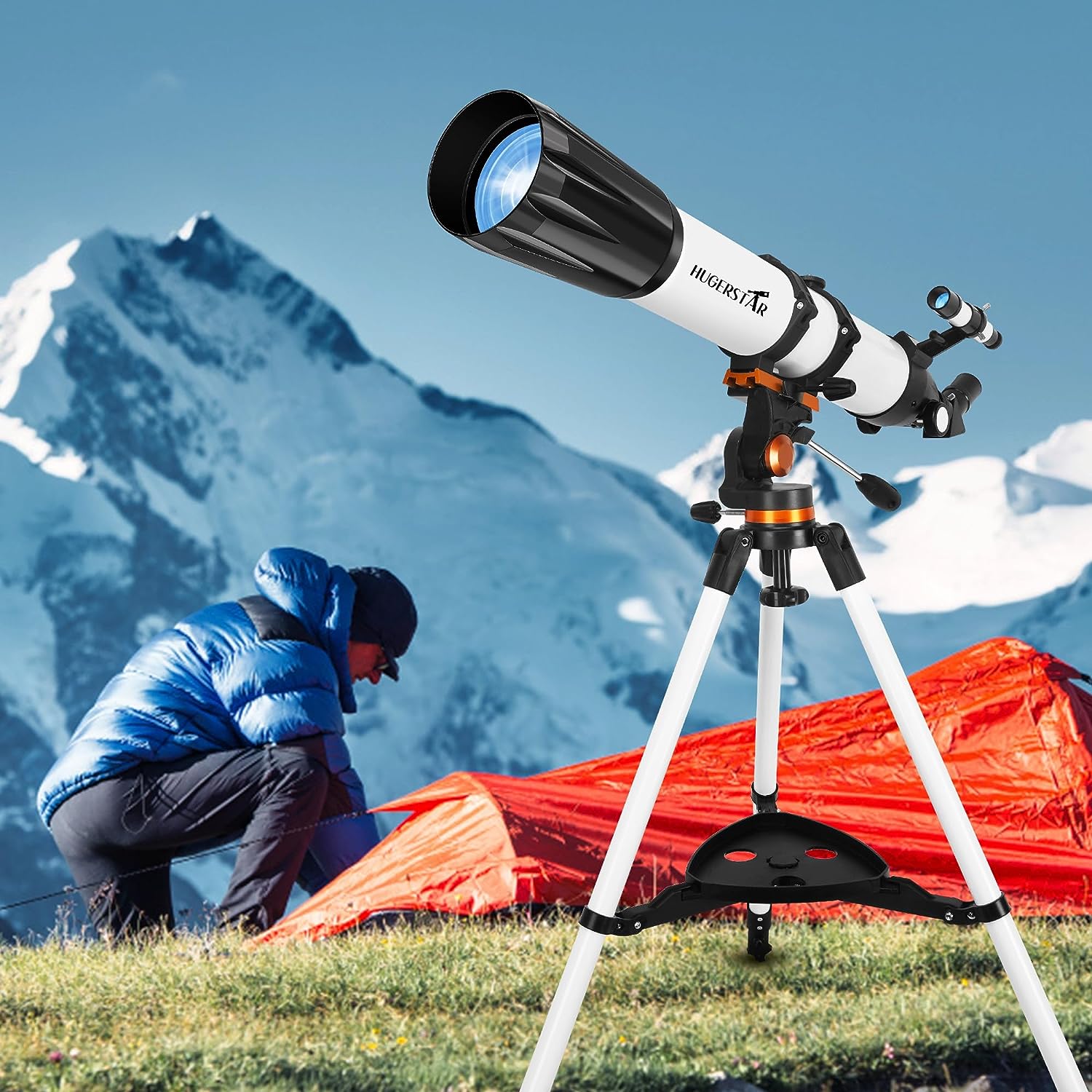 Telescope, 90mm Aperture 800mm Telescopes for Adults Astronomy，Professional Refractor Telescope for Kids Beginners，Multi-Coated High Transmission，with Carry Bag  Phone Mount