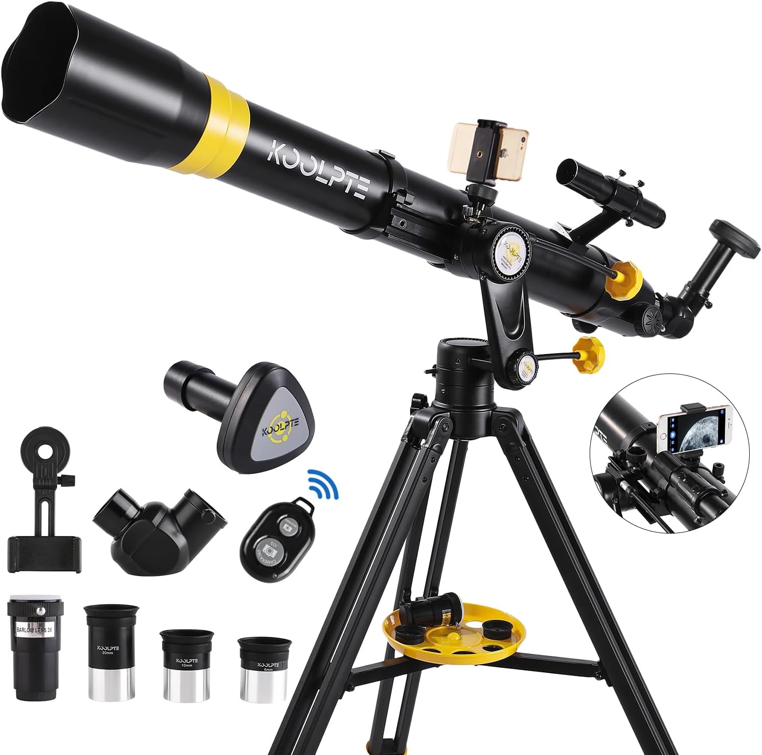 Telescope with Digital Eyepiece - 90mm Aperture 900mm Astronomy Refracting Telescope, Vertisteel Altazimuth Mount, Compact and Powerful for Beginners and Professionals, Perfect for Observing